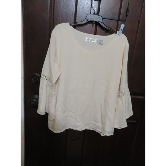 PRETTY RANCHO ESTANCIA CREME COLOR BLOUSE SIZE XL - Picture 1 of 4
